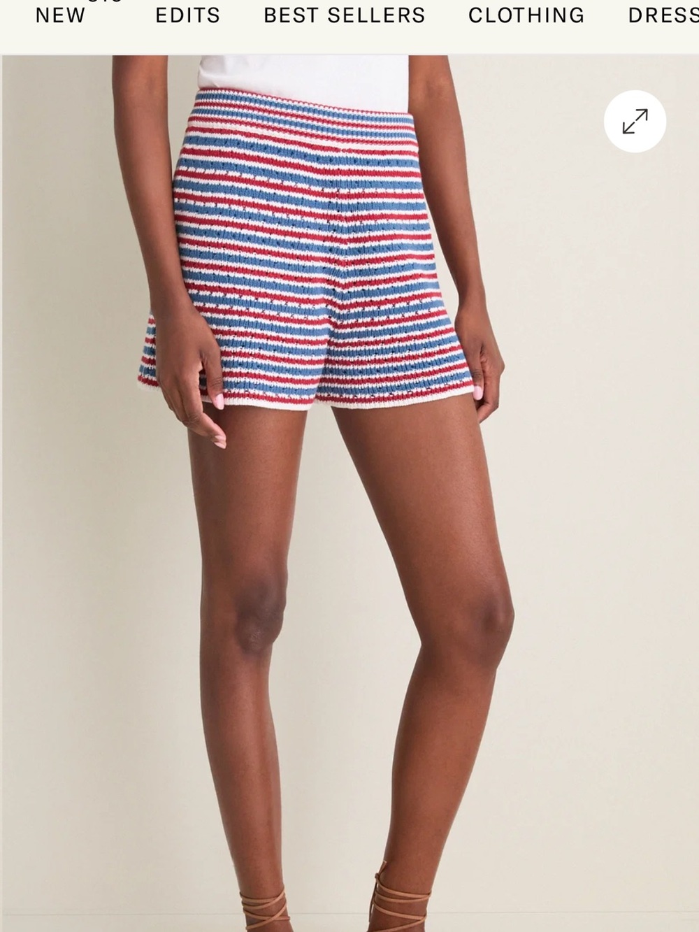 NWOT Pomander Place Striped Knit Shorts in Red, White & Blue